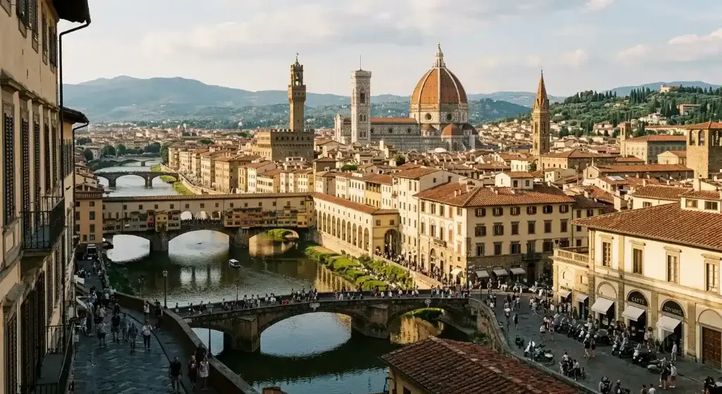 From Oxford to Florence: view of Florence from above